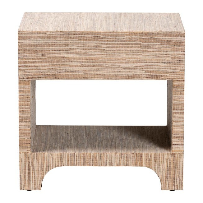 Julia Bohemian Woven Natural Grasscloth 1-Drawer Nightstand, NATURAL/GOLD, alternate image number 5