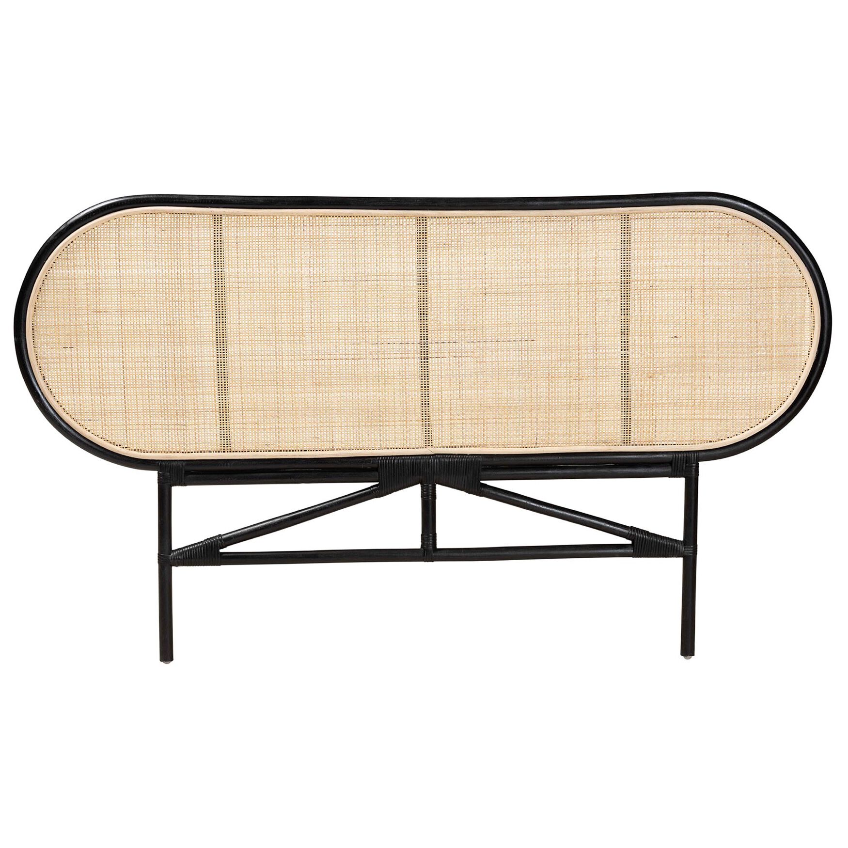 Reegan Modern Bohemian Natural Brown Rattan Queen Size Standalone Headboard, , alternate image number 8