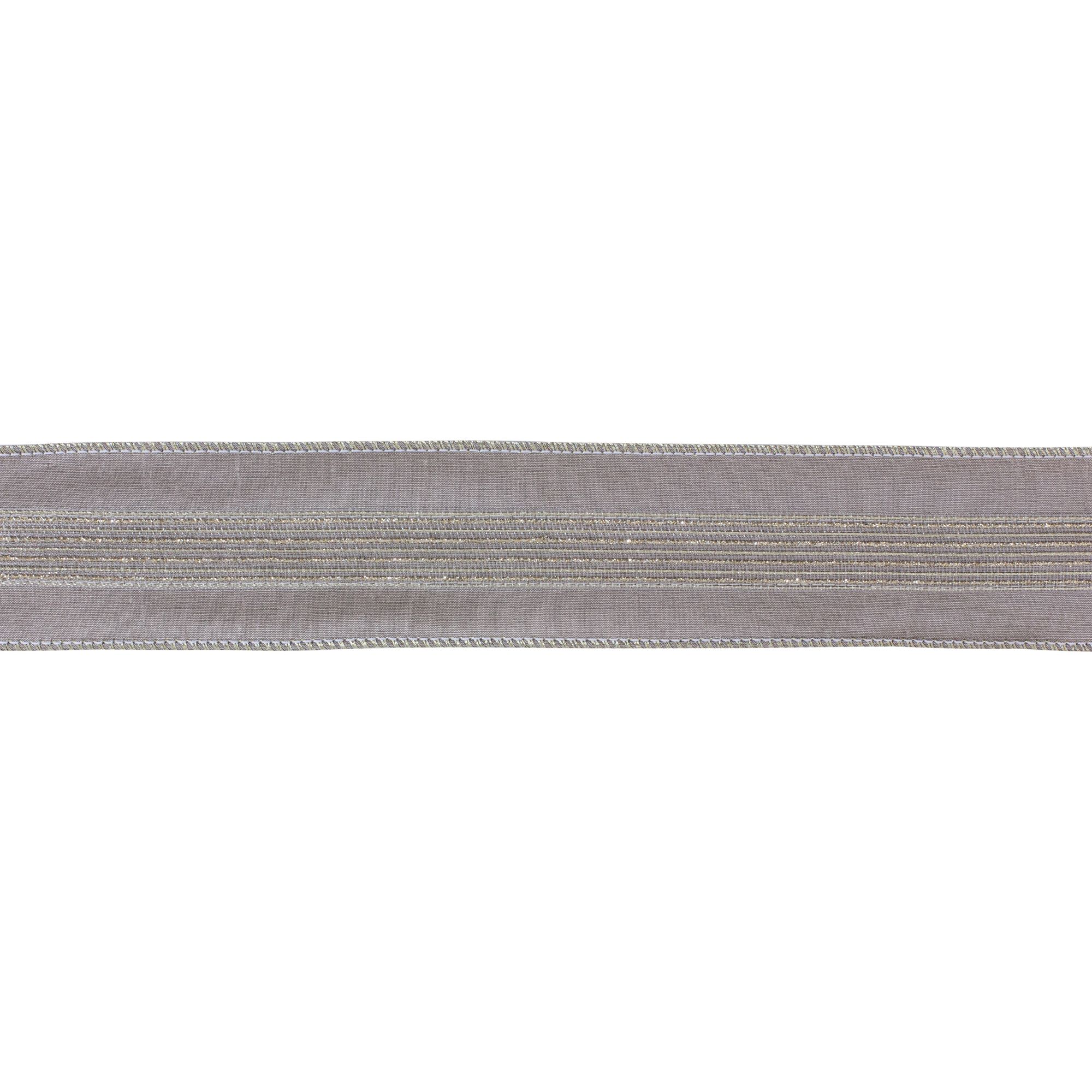 Grey Glittered Ribbon 2.5 inches x 10 yds., GREY, hi-res image number 0