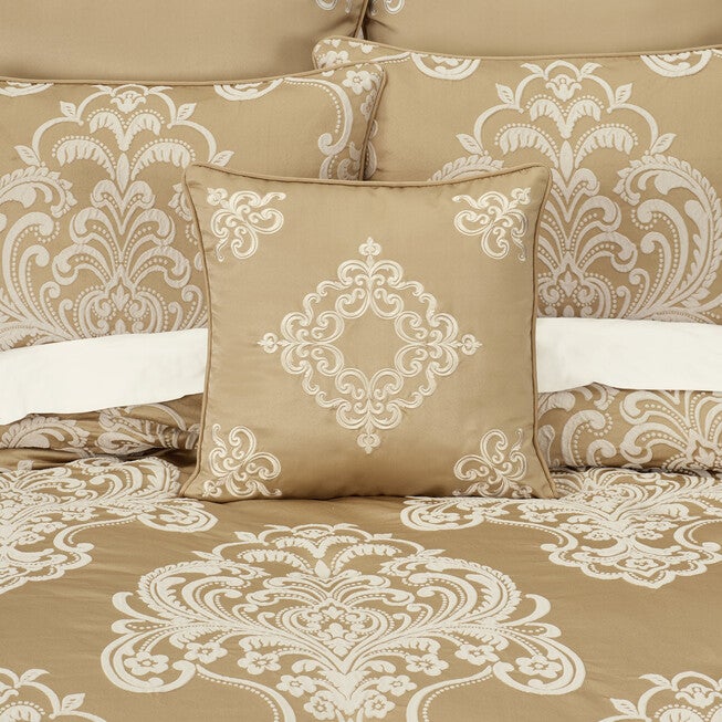 Potenza 18 Inch Square Decorative Throw Pillow, GOLD, alternate image number null