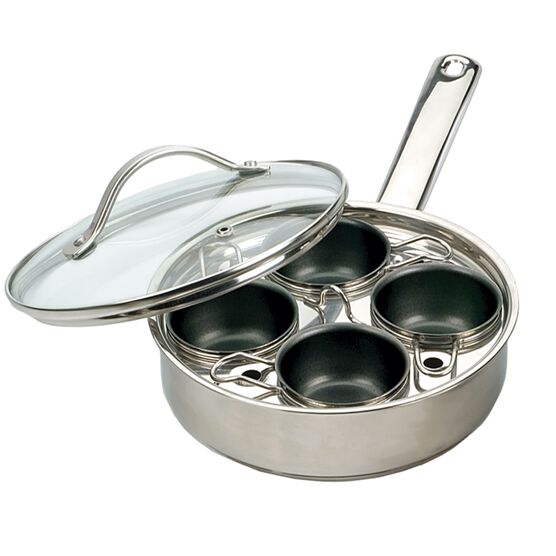 4 Egg Poacher Set, GRAY, hi-res image number null