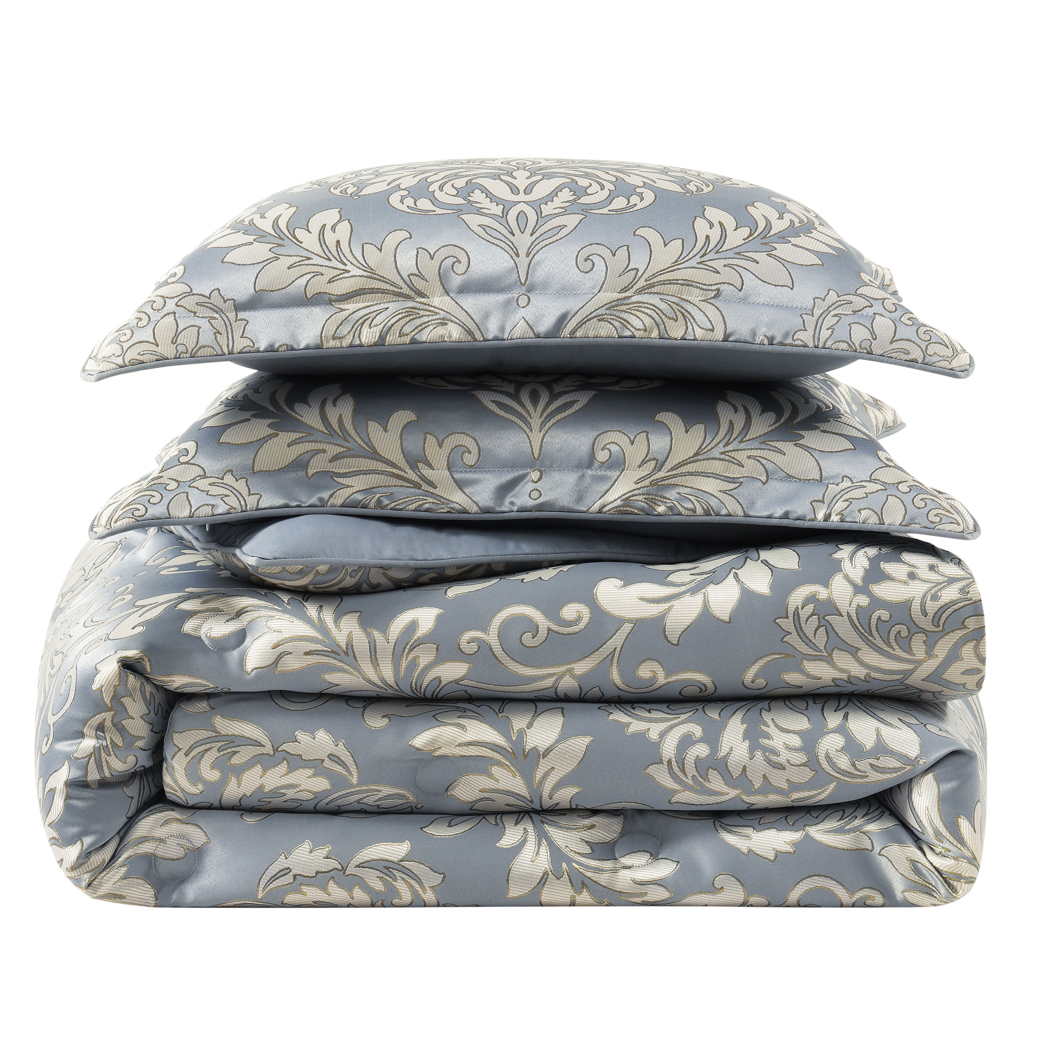 Lorenzo 3 Piece Comforter Set, BLUE, alternate image number 4