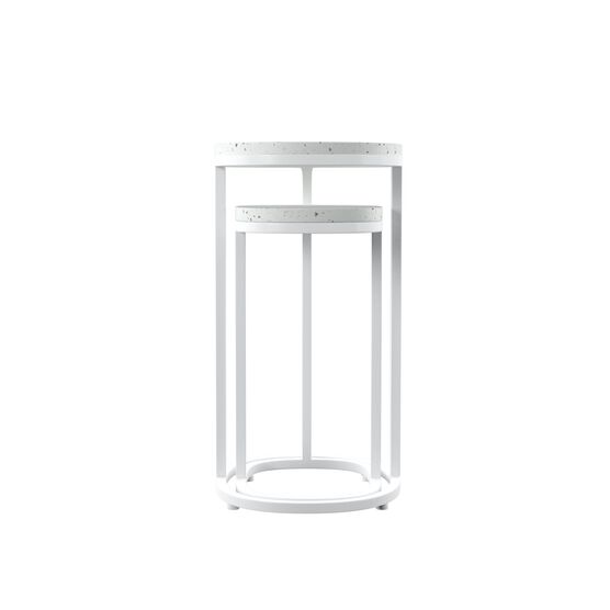 Vicanno Terrazzo Outdoor Nesting Tables 2Pc Set, , on-hover image number null