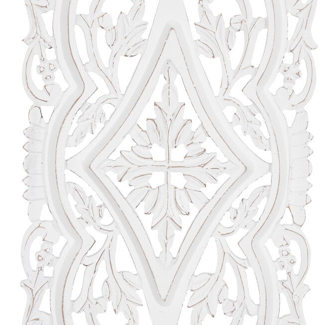 Set Of 2 White Mango Wood Farmhouse Abstract Wall Décor, , alternate image number null