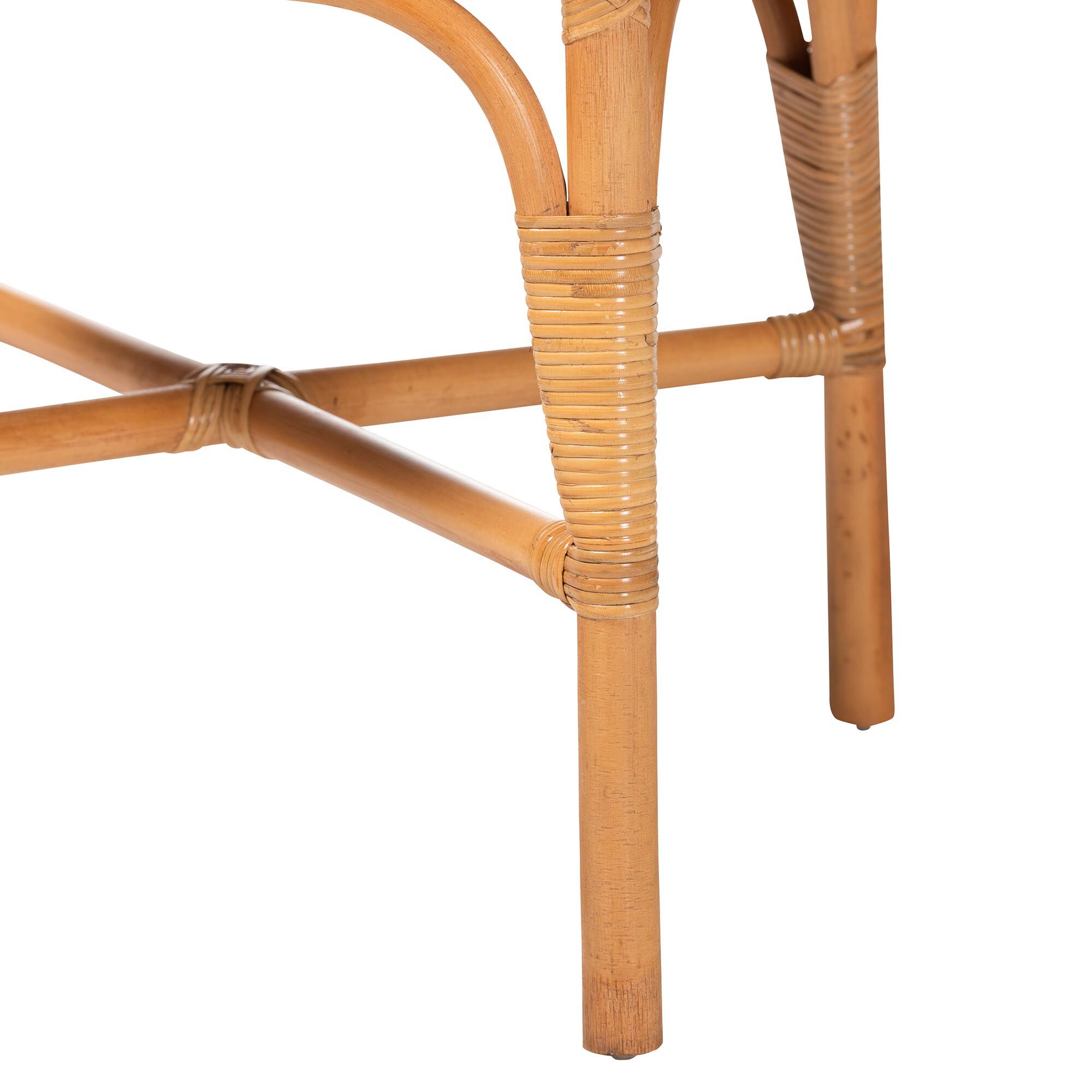 Oberon Natural Rattan Dining Chair with Cushion, HONEY, alternate image number 6