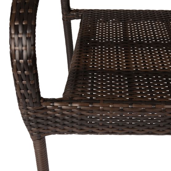 Rhodos Café Stacking Chair in Mocha All-weather Wicker - 4pk, , alternate image number null