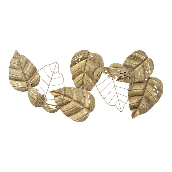 Metal Gold Leaves Centerpiece Wall Decor, GOLD, hi-res image number null