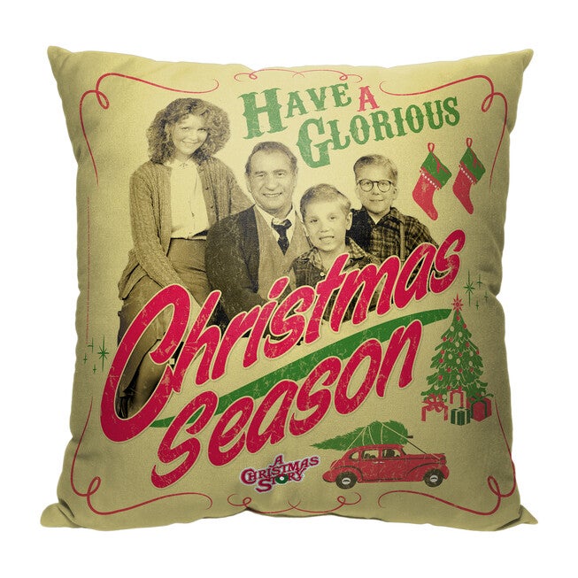 Wb A Christmas Story Glorious Christmas Season Printed Throw Pillow, O, hi-res image number null