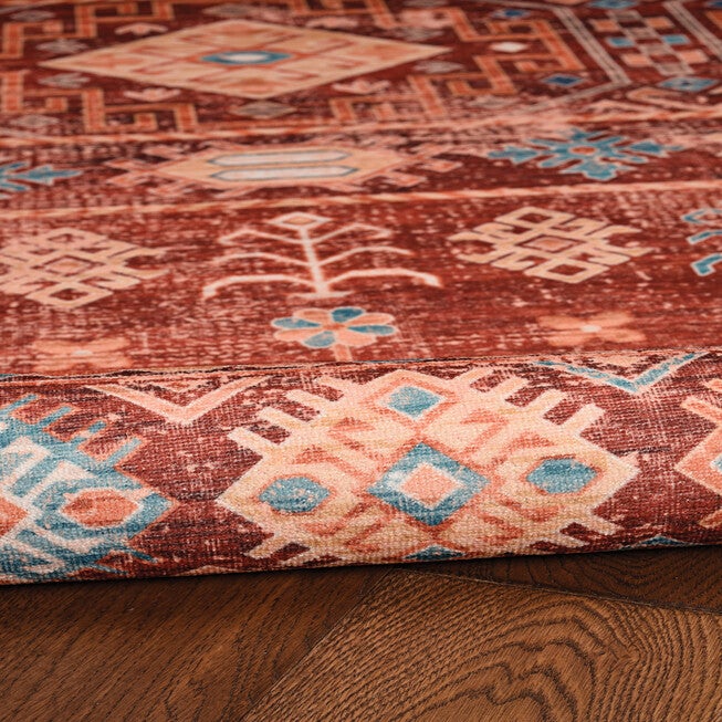Washable Devlin Red/Ivory Rug, , alternate image number null