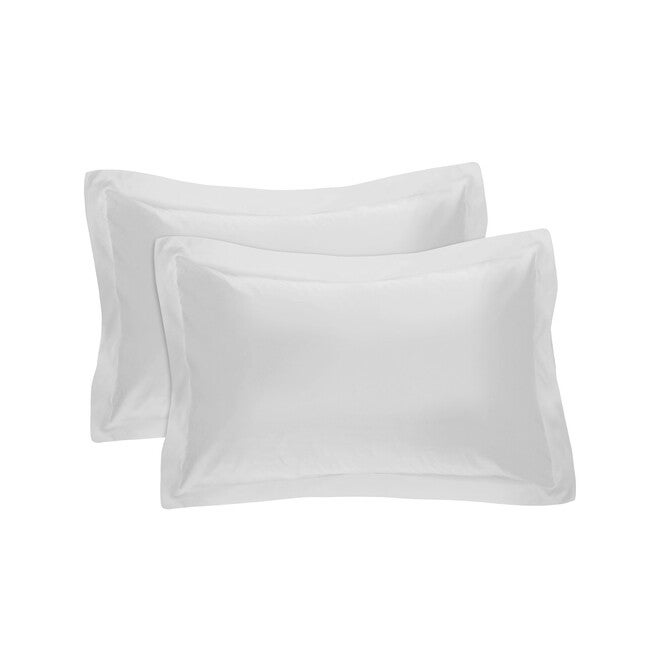 Fresh Ideas Poplin Tailored 2-Pack Black Pillow Sham, WHITE, hi-res image number 0
