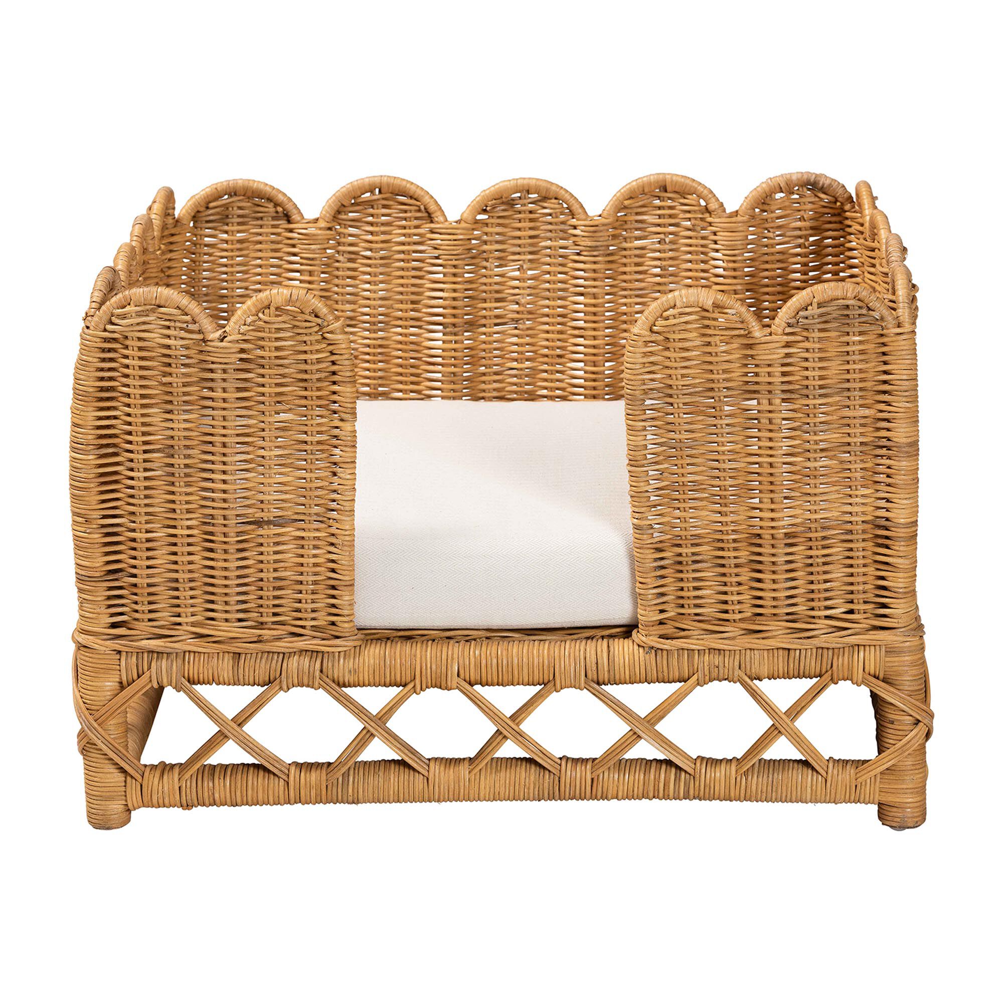Palm Bohemian Light Honey Rattan Pet Bed, LIGHT, alternate image number 2