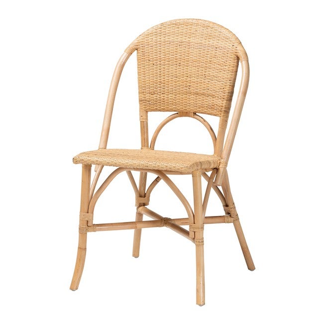 bali & pari Jaylyn Bohemian Natural Rattan Dining Chair, NATURAL, alternate image number 1
