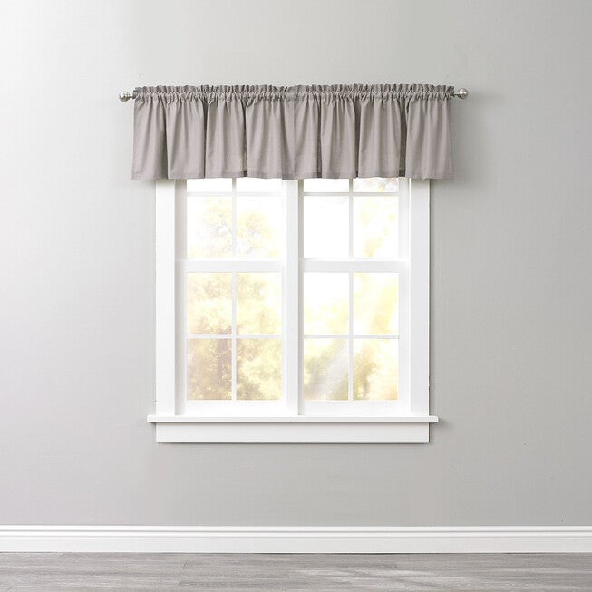 BH Studio Cotton Canvas Rod-Pocket Valance, SILVER, hi-res image number 0