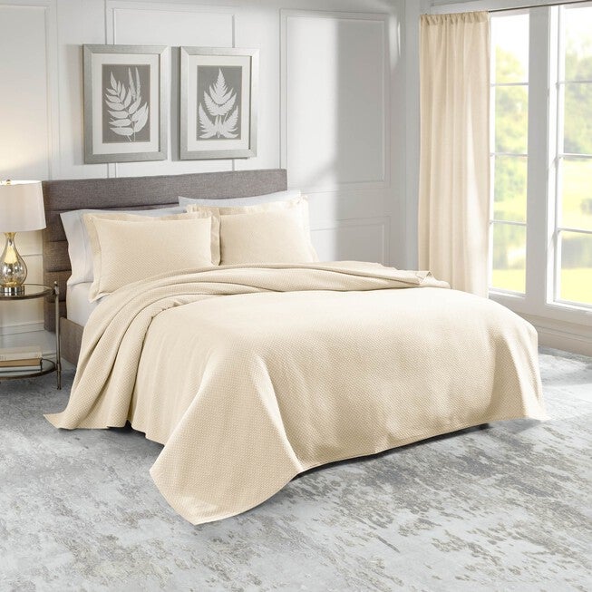 Sunset European Matelassé Coverlet Set, IVORY, hi-res image number 0