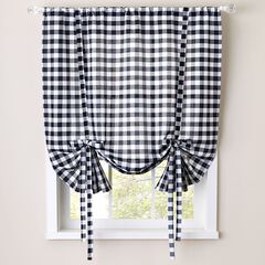 Kitchen Curtains D For Window Coverings Brylane Home Buffalo Check Tie Up Window Shade