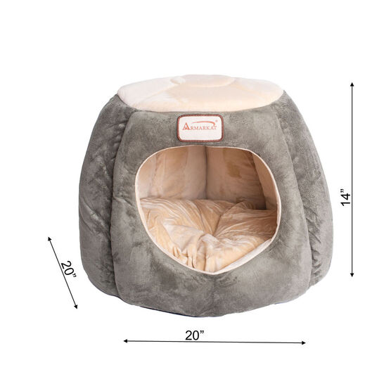 Cat Cave Shape Pet Bed With Anti- Slip Waterproof Base, , alternate image number null