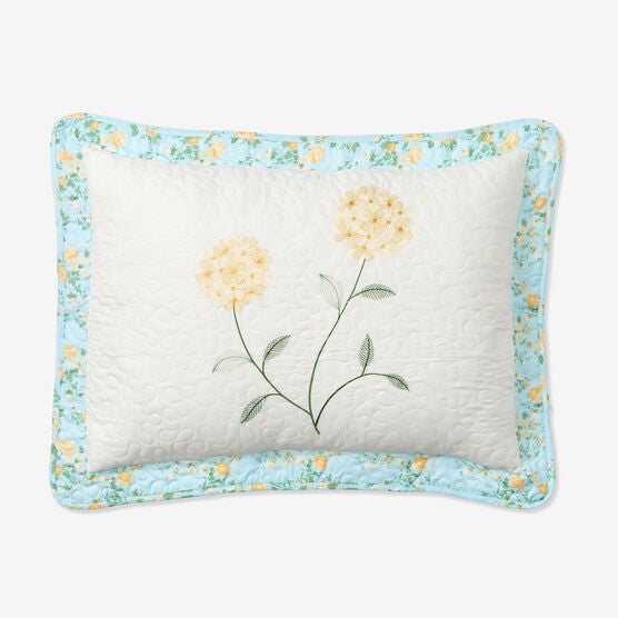 Margaret Embroidered Shams, LIGHT BLUE YELLOW, hi-res image number null