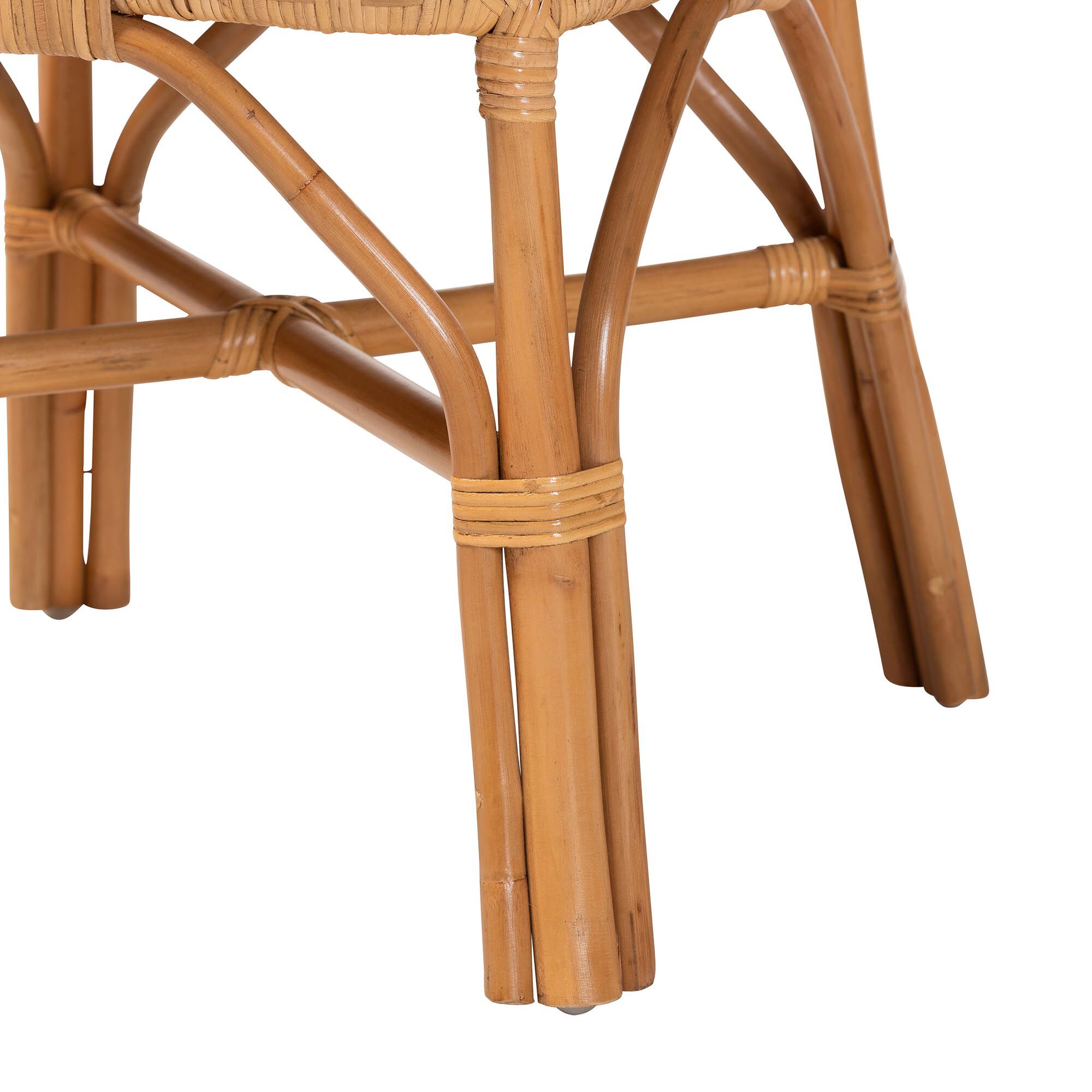 Adam Natural Rattan Dining Chair with Curved Backrest and Removable Cushion, HONEY, alternate image number 6