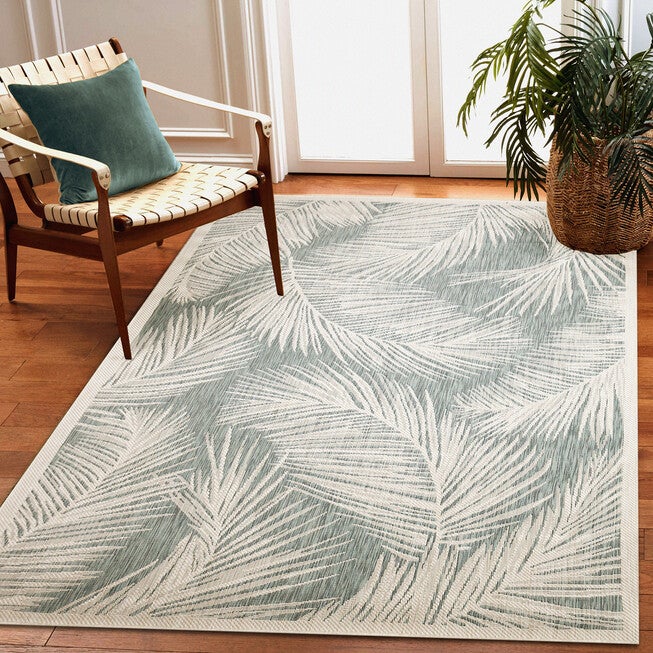 Carmel Fronds Indoor/Outdoor Area Rug Aqua, , alternate image number 4