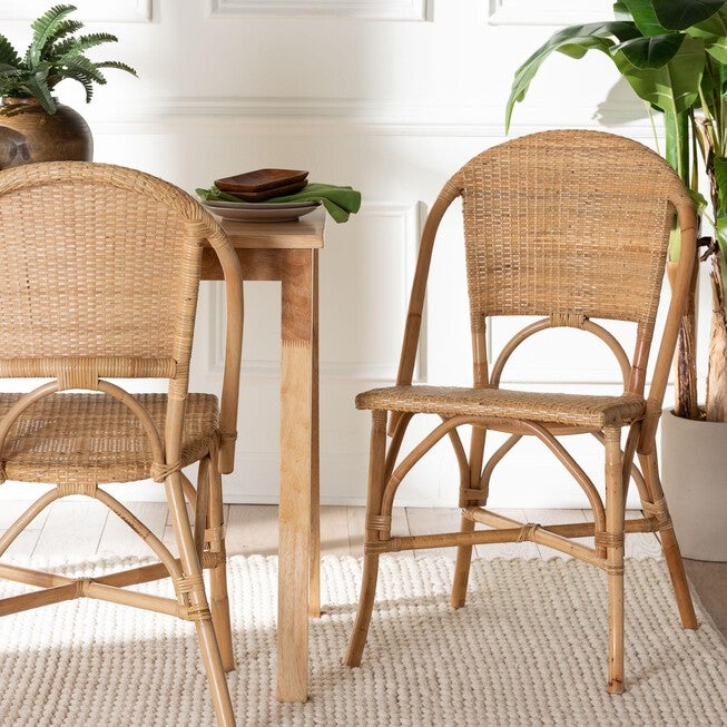 bali & pari Jaylyn Bohemian Natural Rattan Dining Chair, NATURAL, hi-res image number 0