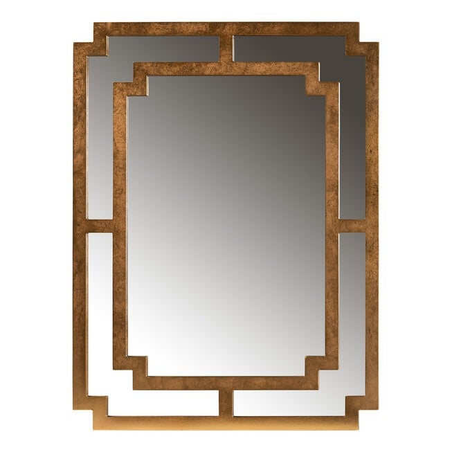 Dayana Modern And Contemporary Antique Gold Finished Wood Accent Wall Mirror, ANTIQUE GOLD, hi-res image number null