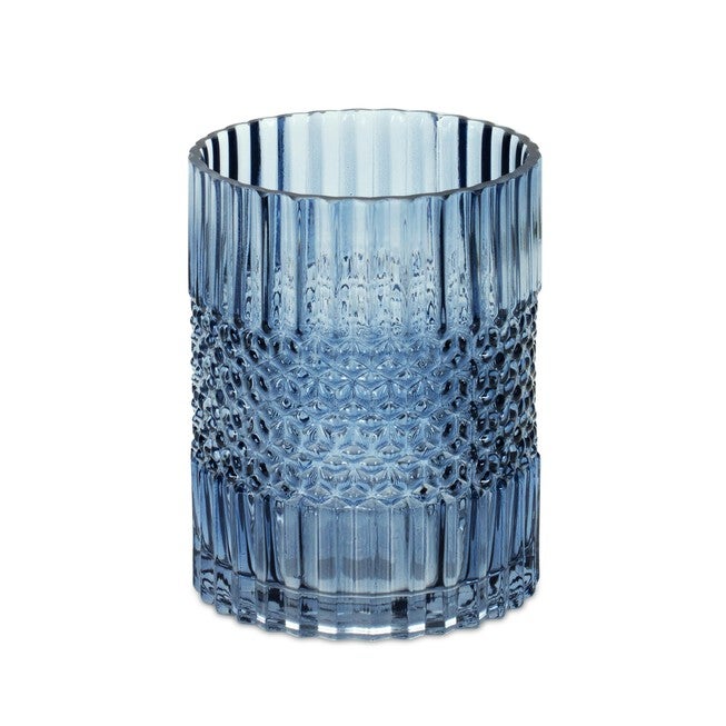 Vase 6 inchesD x 8 inchesH Glass, BLUE, hi-res image number 0