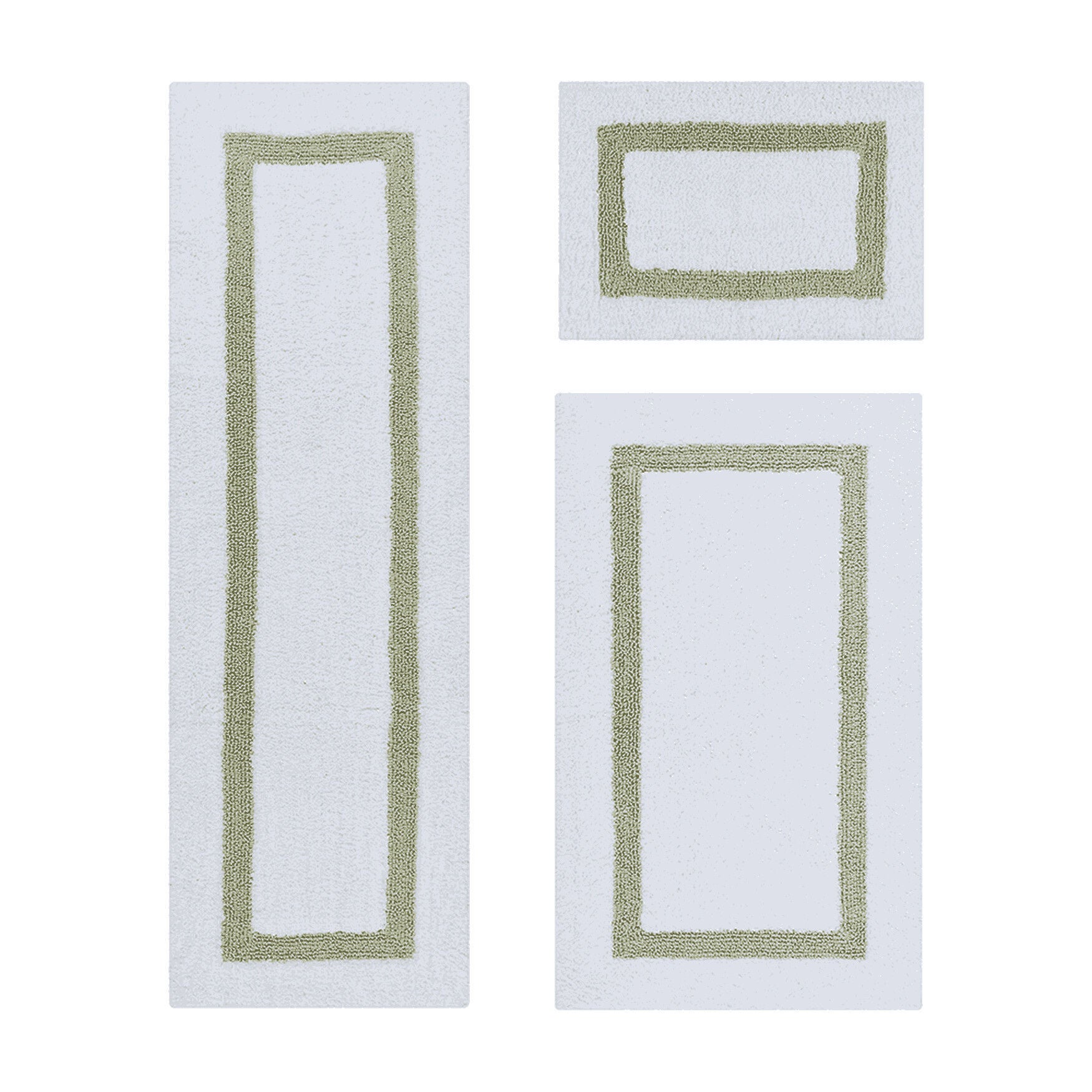 Hotel Collection 100% Cotton 3 Piece (17" X 24" | 24" X 40" | 20" X 60") Bath Rug Set