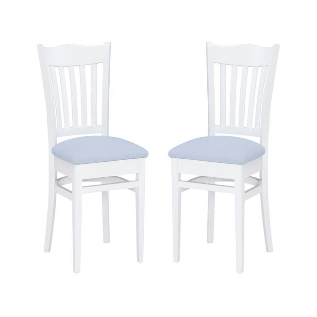 Lottie Side Chair White Upholstered Set of 2, , alternate image number null