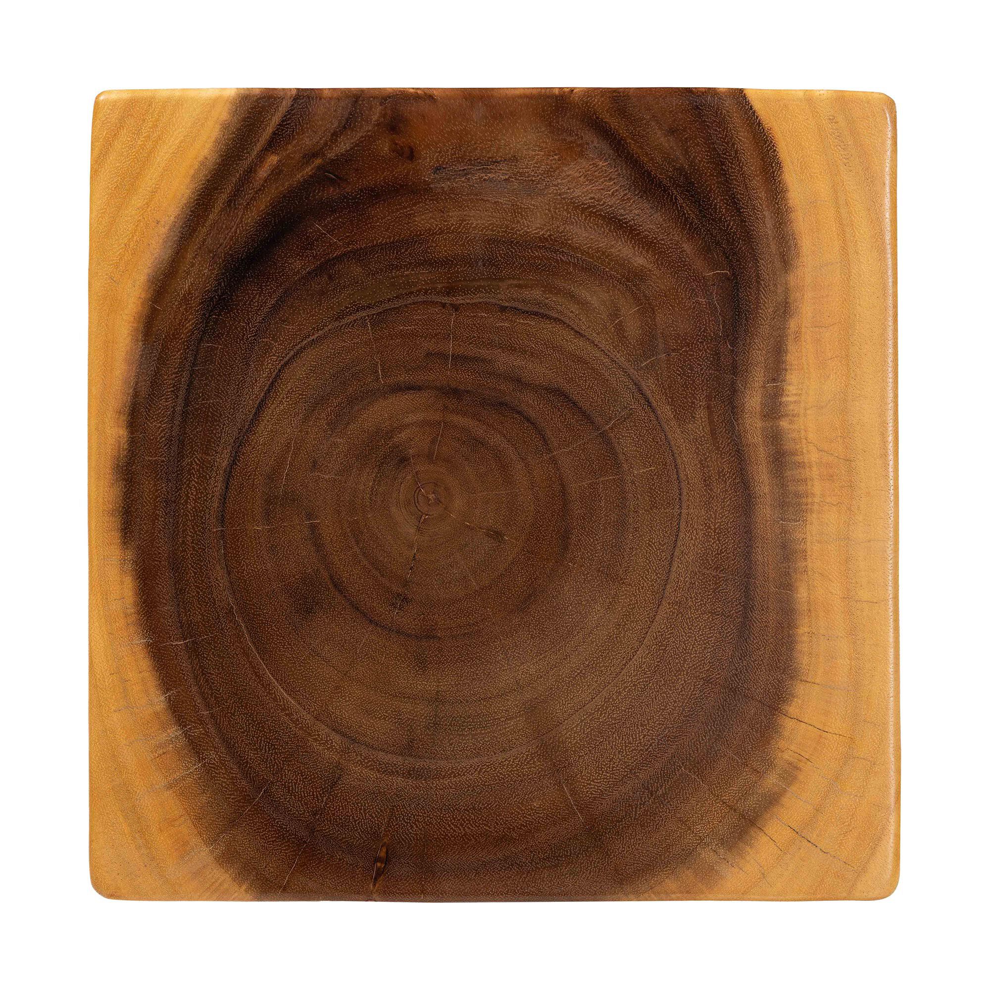 Rapha Hand-carved Suar Wood Side Table, NATURAL BROWN, alternate image number 6