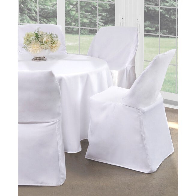 Fresh Ideas Folding Chair Cover 32 inches x 18 inches, WHITE, hi-res image number 0