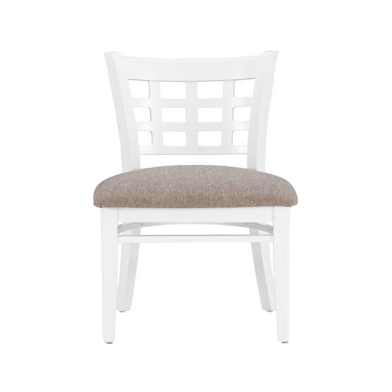 Lola Side Chair White Upholstered Set of 2, , alternate image number null