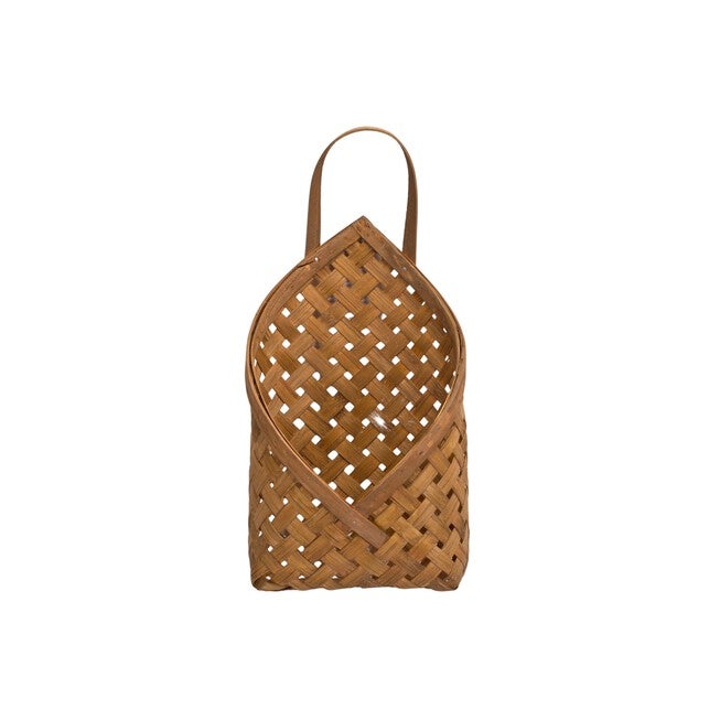Basket Wall Pocket (Set of 2) 7 inchesL x 12.25 inchesH, 9.25 inchesL x 19 inchesH Bamboo, BROWN, alternate image number 2