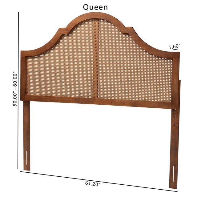 Camila Classic And Traditional Grey Fabric And Walnut Brown Finished Wood King Size Headboard, , alternate image number null
