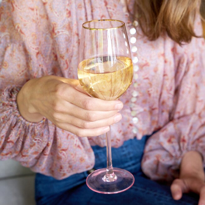 Rose Crystal White Wine Glass Set, , alternate image number null