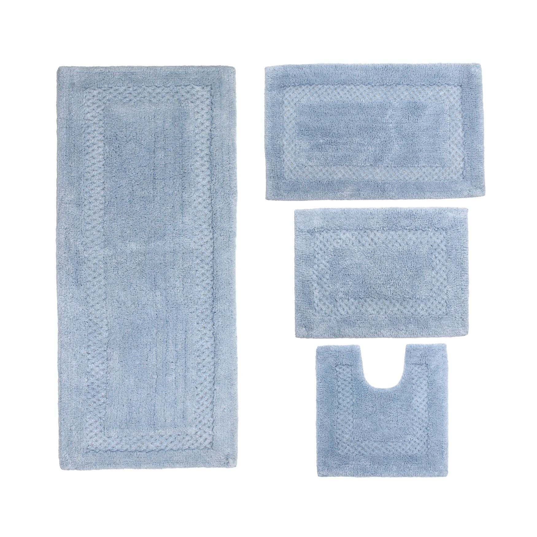 Classy 3-Pc. Bath Mat Set, BLUE, hi-res image number 0