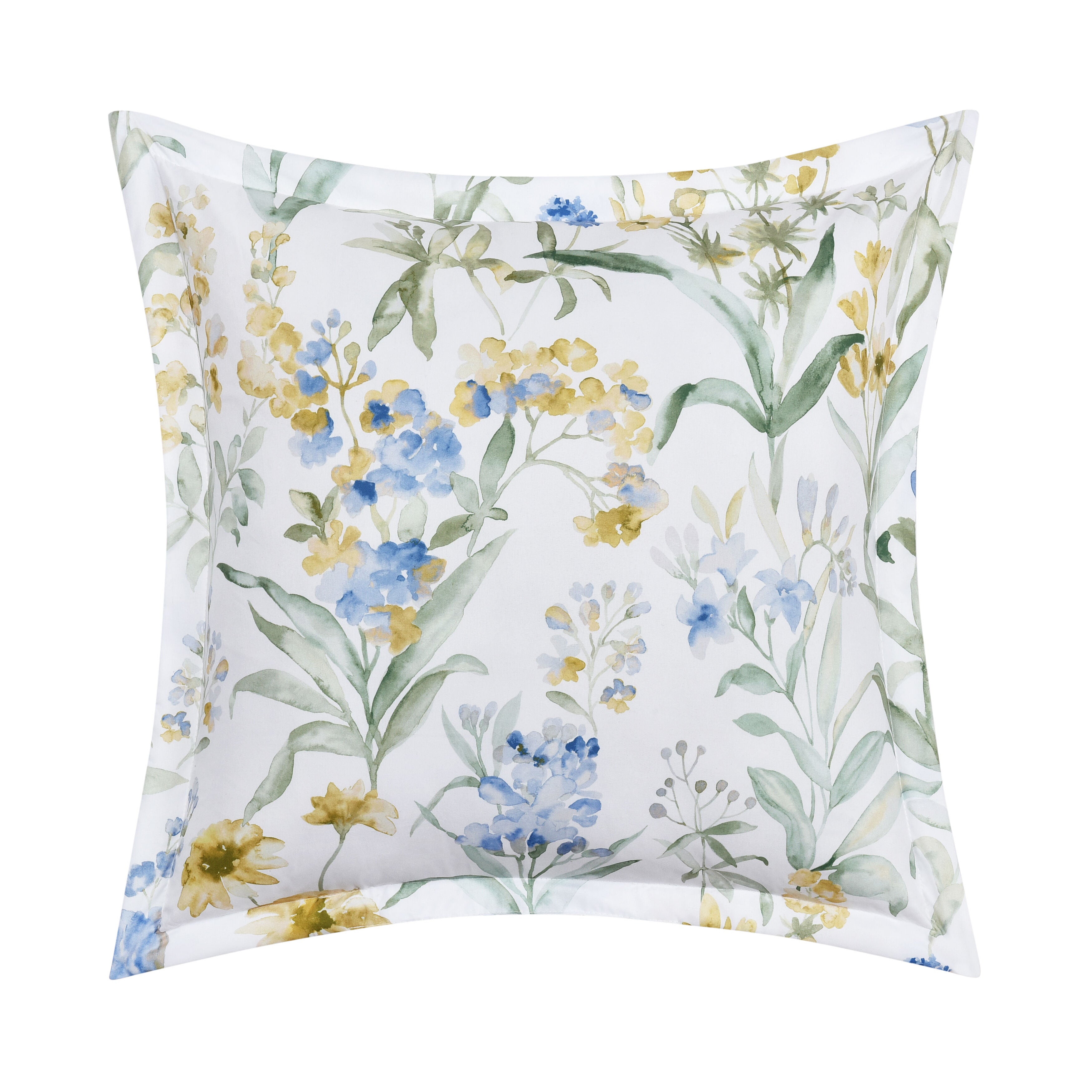 TALLULAH BLUE 18 inches SQUARE DECORATIVE THROW PILLOW, BLUE, on-hover image number 1