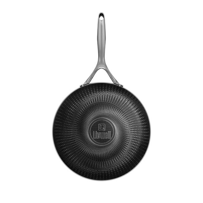 LIVWELL DiamondClad™ 10 inches Hybrid Nonstick Stainless Steel Frying Pan, Dishwasher Safe, PFOA-free – Silver/Black, SILVER, alternate image number null