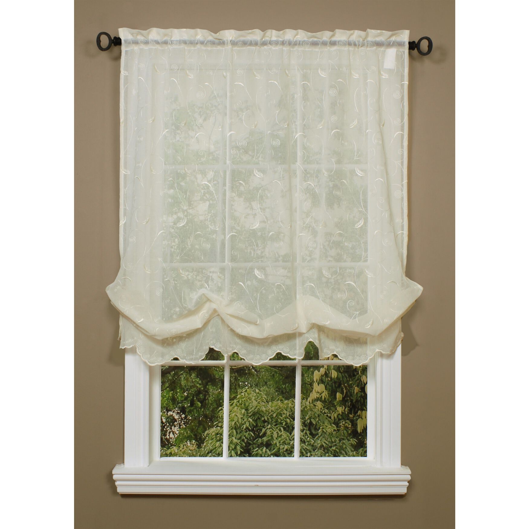 Hathaway Sheer Rod Pocket Curtain Panel, CREAM, hi-res image number 0