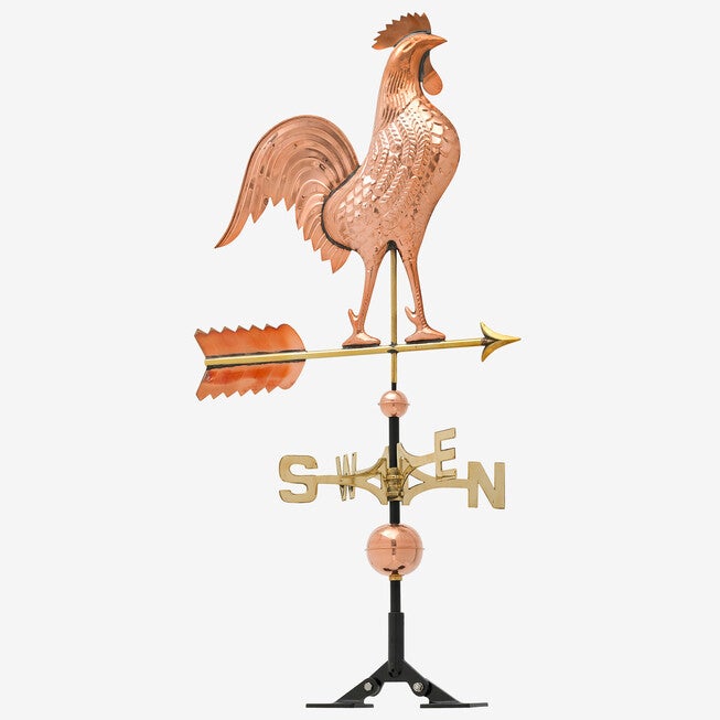 Copper Rooster Weathervane, POLISHED, hi-res image number null
