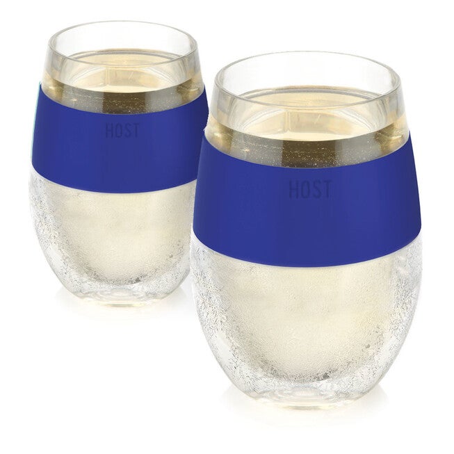 Wine Freeze Cooling Cups In Blue (Set Of 2) By, BLUE, hi-res image number null