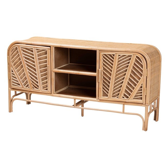 Carabella Bohemian Natural Rattan 2-Door Storage Cabinet, NATURAL, hi-res image number null