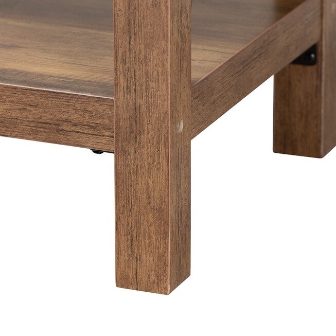 Rumi Modern Farmhouse Natural Brown Finished Wood And Black Metal Console Table, , alternate image number null