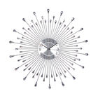 Silver Metal Modern Wall Clock, SILVER, hi-res image number null