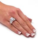 Platinum-Plated Round Engagement Ring Cubic Zirconia (7 cttw TDW), , alternate image number null