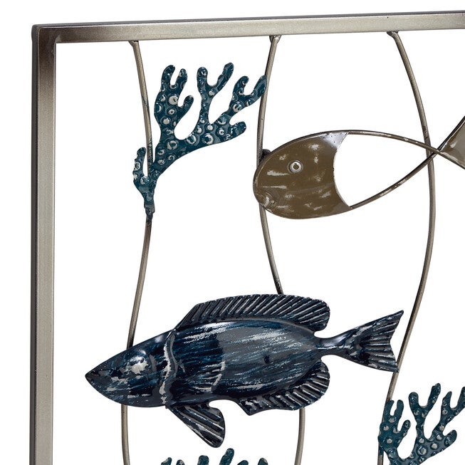 Set Of 2 Metal Coastal Fish Wall Decor, , alternate image number 2