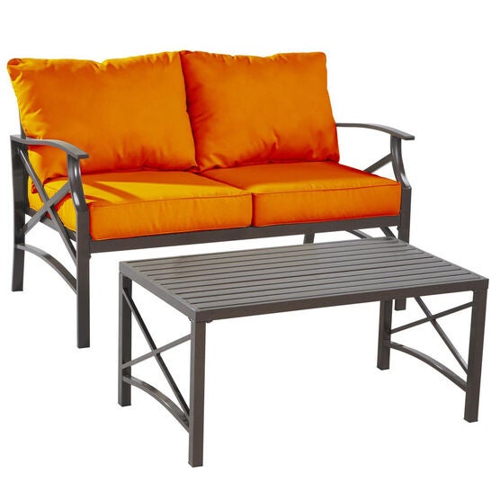 Luxi 2 Pieces Outdoor Conversation Set, ORANGE, hi-res image number null