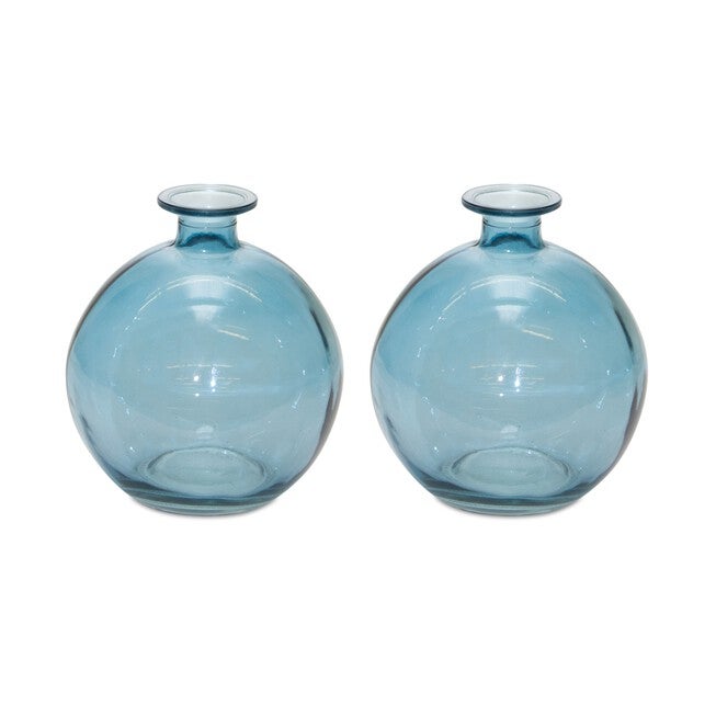 Vase (Set of 2) 5.5 inchesH Glass, BLUE, hi-res image number null