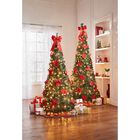Fully Decorated Pre-Lit 6-Ft. Pop-Up Christmas Tree, POINSETTIA, hi-res image number null