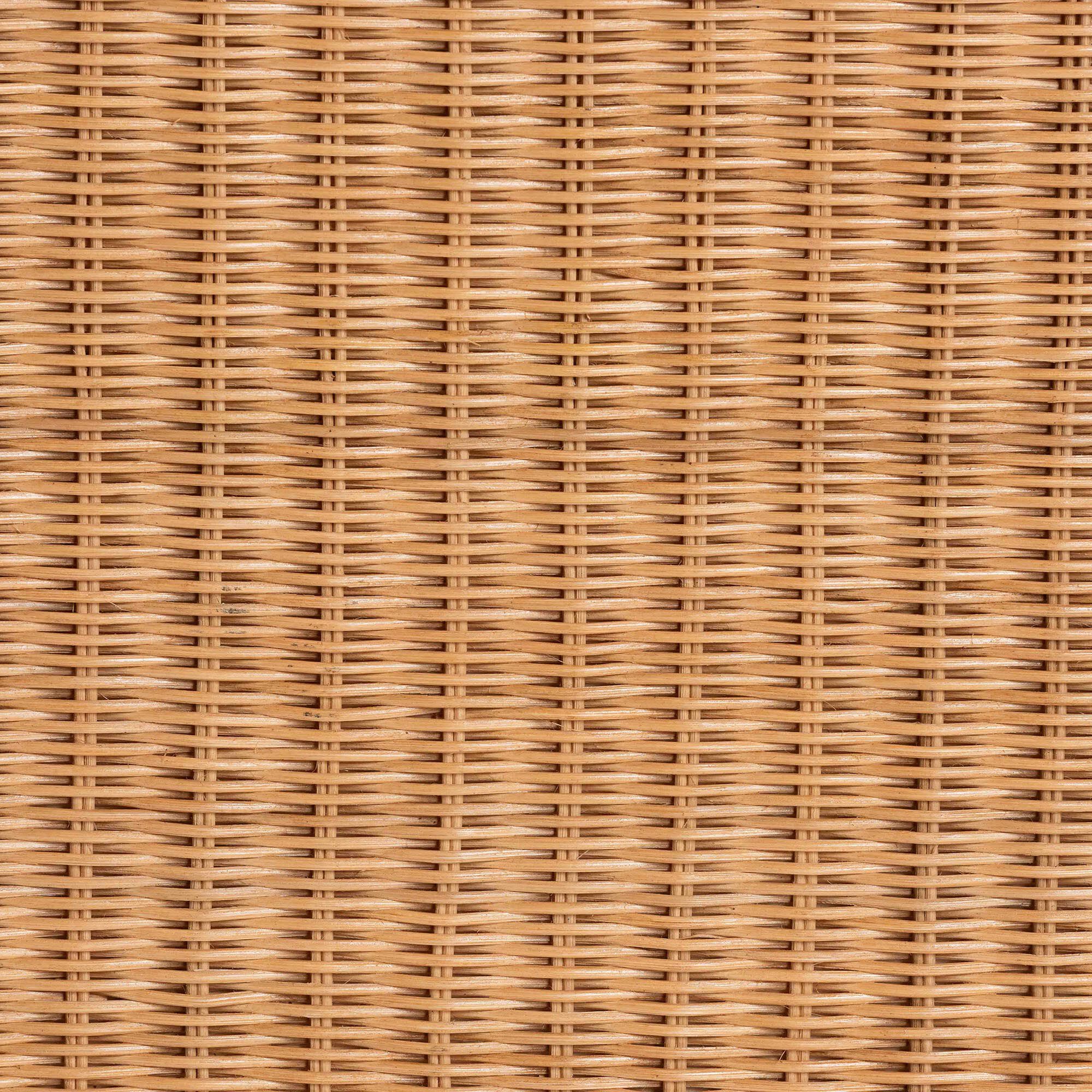 Palm Scallop Natural Rattan Ottoman, 39 inches Square, LIGHT HONEY, alternate image number 5