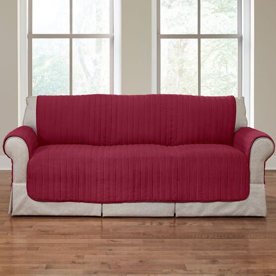 Reversible Plush Stripe Sofa Protector, Reversible Plush Stripe Sofa Protector,